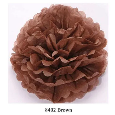 8402 Brown YO CHO бумага помпон Искусственные цветы 20 30 см Свадебная декоративная бумага помпон свадебный цветок голова день рождения декоративный шар для вечеринки - Цвет: 8402 Brown