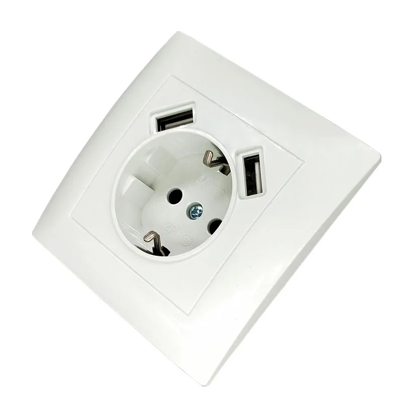 USB настенная французская розетка с двойным USB Порты и разъёмы 5V 2A Usb enchufes para сравнению приз electrique приз usb murale LC-19
