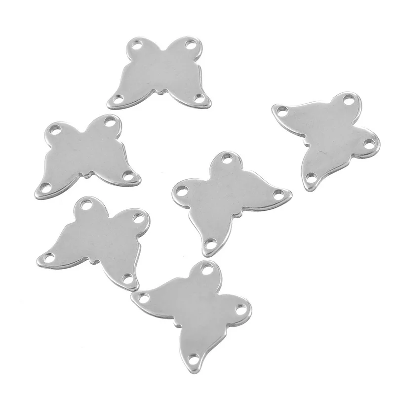 LASPERAL Stainless Steel Butterfly Connector Accessories For Jewelry Four Holes Connectors Making 15*12mm 10PCs | Украшения и