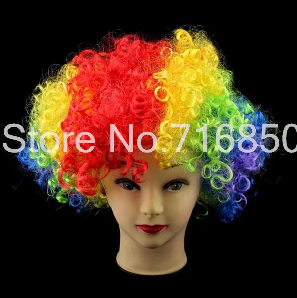 wig Дропшиппинг клоуна для детей; шапка-скафандр+ комбинезон, спортивный костюм+ кудрявый парик для Хэллоуина праздничная одежда на День независимости США, выставочного комплекса детский Клоунский Костюм - Цвет: wig