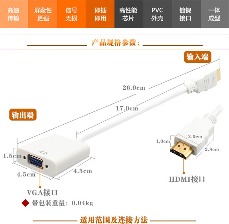 HDMI в VGA адаптер мужской в Famale конвертер адаптер 1080P цифро-аналоговый видео аудио для ПК ноутбук планшет Видео Аудио для ПК