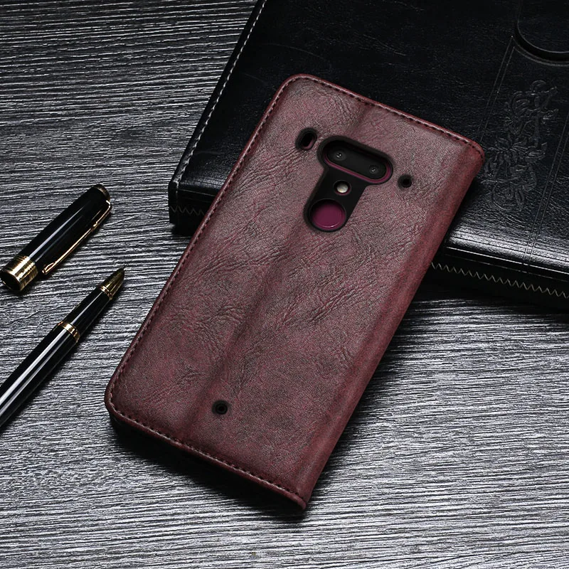 Чехол для HTC U12 Plus 6 0 дюйма Роскошный Ретро стиль флип искусственная кожа кошелек