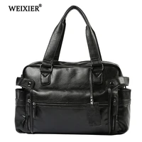 weixier men new brand fashion pu leather large capacity men travel bag multifunctional casual man shoulder fashion bags