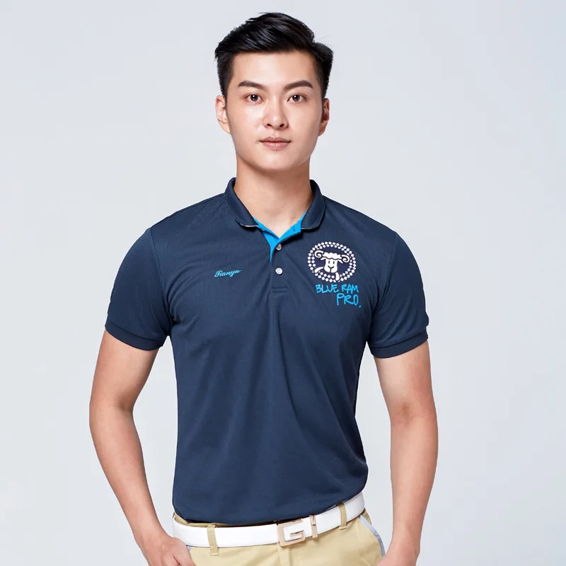 Мужская футболка для гольфа Повседневная с коротким рукавом и пуговицами