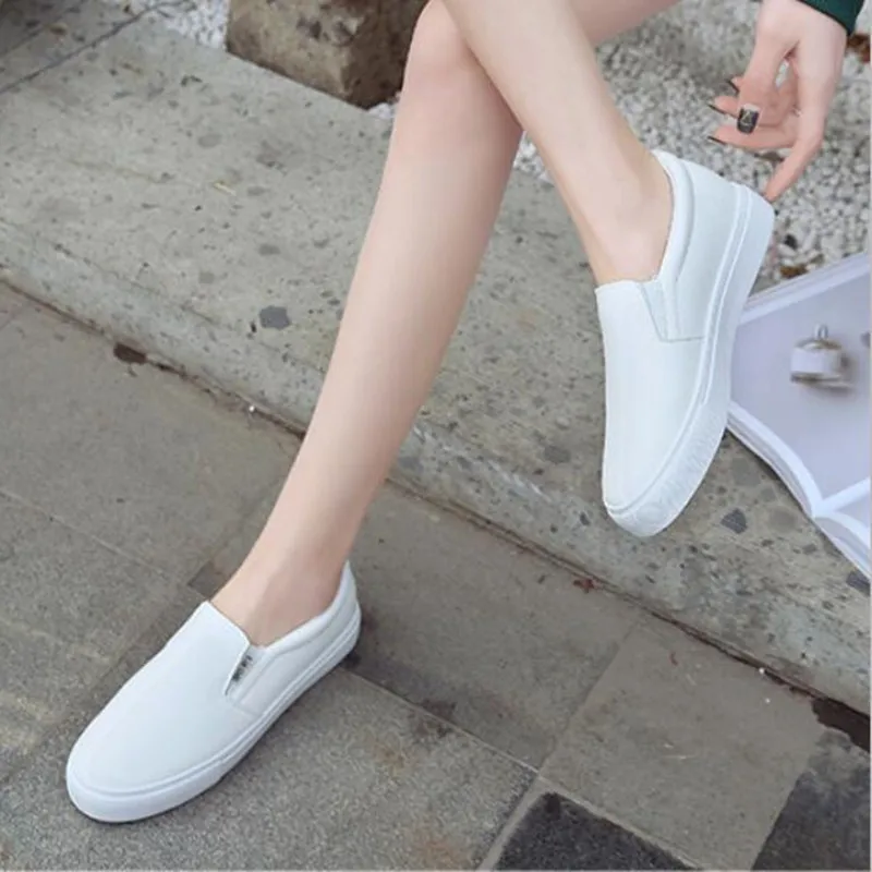 HEVXM/новые женские лоферы повседневная обувь без каблука круглый носок Blackwhite