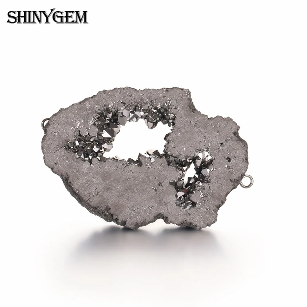 ShinyGem натуральный камень подвески сырой друзы камень, соединитель для браслета/ожерелья DIY ювелирных изделий цена 5 шт./лот