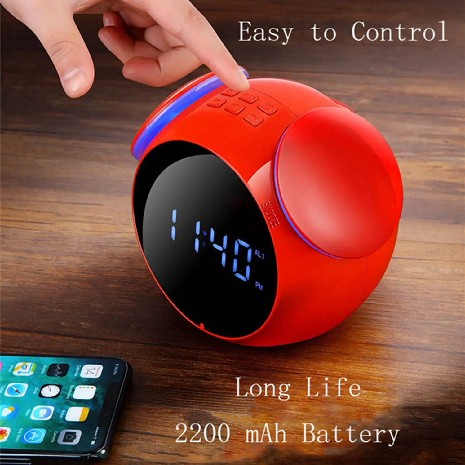 FUNN-Mini Bluetooth аудио функция колонки 4,2 протокол MP3 карты зеркальный дисплей Будильник FM радио беспроводной бесплатный будильник