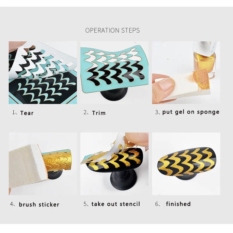10 листов дизайн ногтей полый наклейки трафарет УФ Гель лак отклеить маникюрный