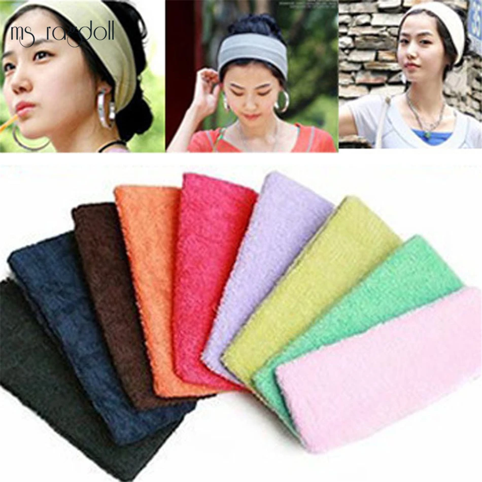 Simple Style Headwear Lady Cotton Absorb Sweat Yoga Elastic Headband Popular Women Candy Color Sport Hair Band | Спорт и развлечения