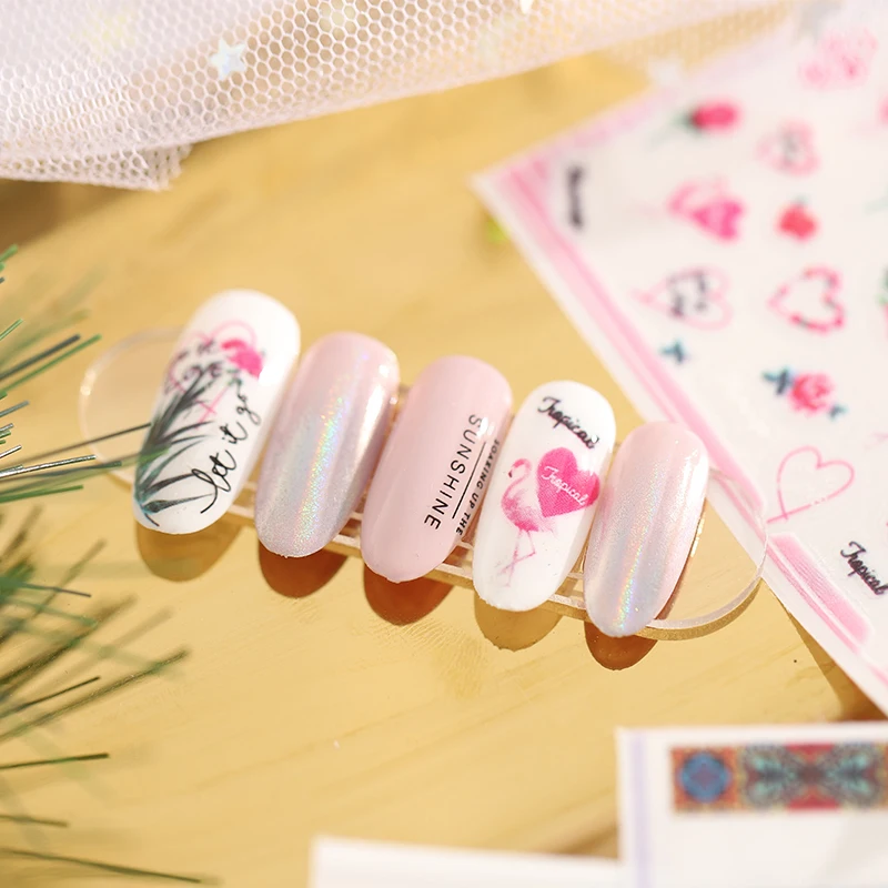 Новая мода 1 лист 3D водяные наклейки для ногтей художественные DIY Boiamia листья