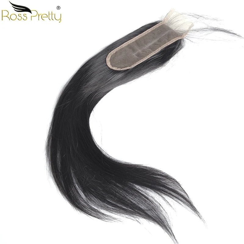 Ross Pretty remy волосы длинная средняя часть кружева Закрытие с пучками перуанские человеческие волосы пучки с закрытием волос предварительно выщипывание 2*6