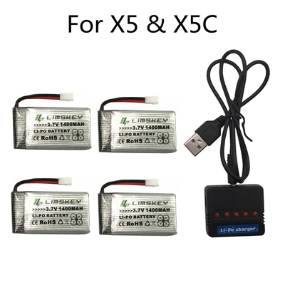Бургундия Новая версия 3,7 V 1400mAh LiPo аккумулятор для SYMA X5SW X5SC X5HW X5HC X5UW X5UC аккумулятор с зарядным устройством Drone 3,7 V 1400 mah Lipo - Цвет: Бургундия