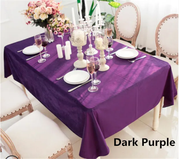 Dark Purple Романтическая скатерть ярких цветов, роскошная однотонная бархатная Рождественская скатерть с кисточками Toalha De Mesa, королевская скатерть для обеденного стола - Цвет: Dark Purple