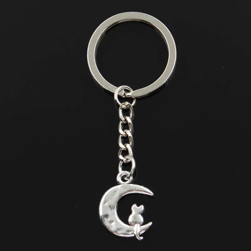 Мода moon cat 24x18 мм подвеска 30 брелок металлическая цепочка серебро мужской