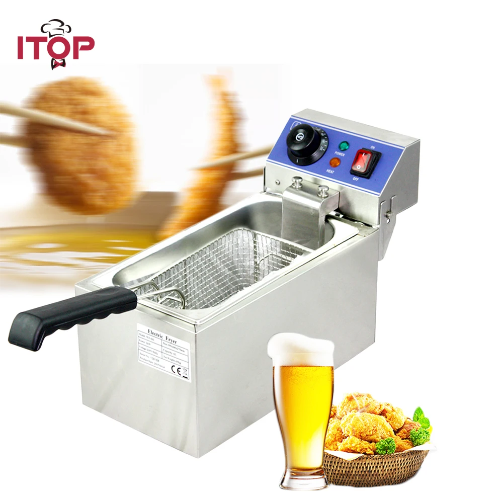 ITOP Коммерческая фритюрница одиночные танки электрическая машина для жарки