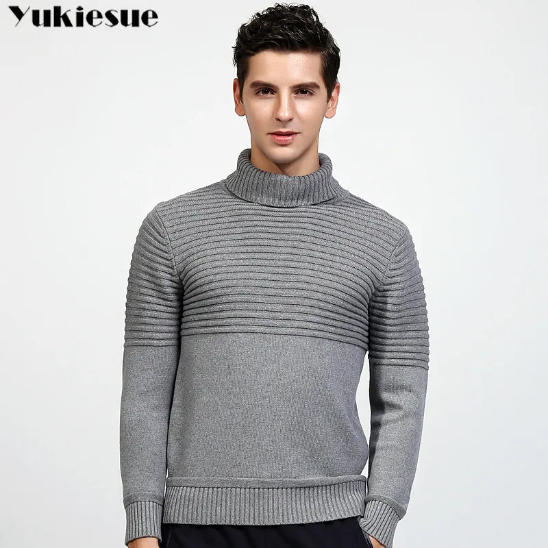 Свитер из мериносовой шерсти Мужской Повседневный Классический пуловер с