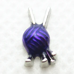 

Hot selling purple knitting needle floating charms living glass floating pendant lockets charms