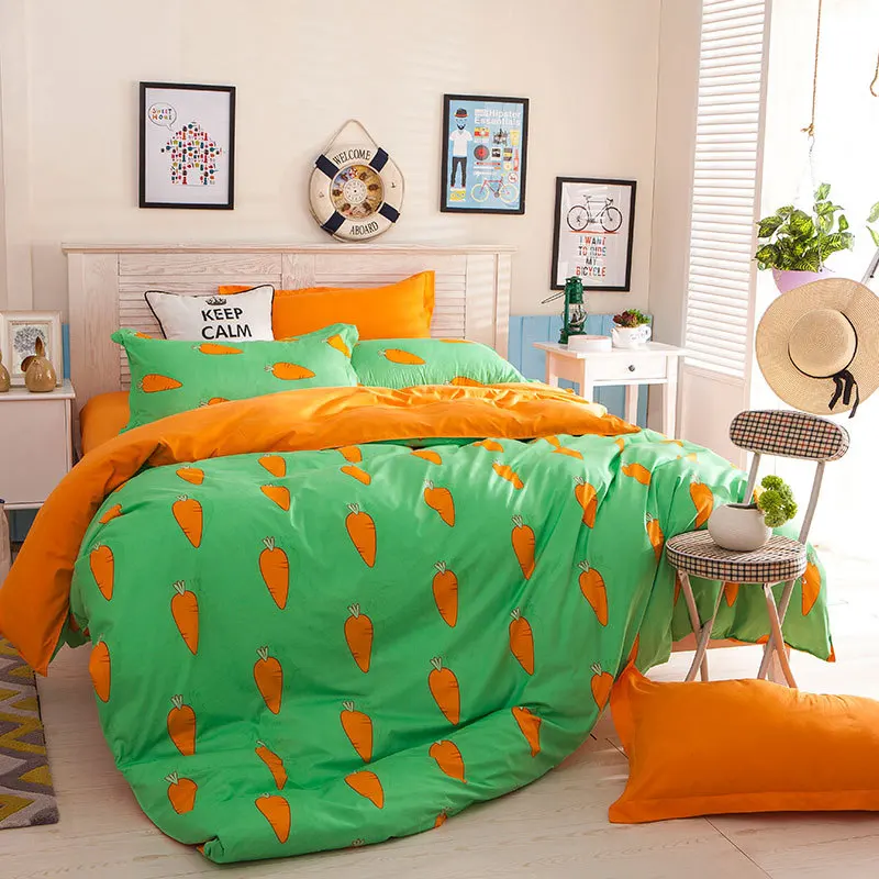 Comprare Tessili Per La Casa Di Estate Frutta Carota Set Di Biancheria Da Letto Di Ananas Giallo Duvet Set Di Copertura Set Di Biancheria Da Letto Per I Bambini I Bambini Biancheria Da Letto Federa