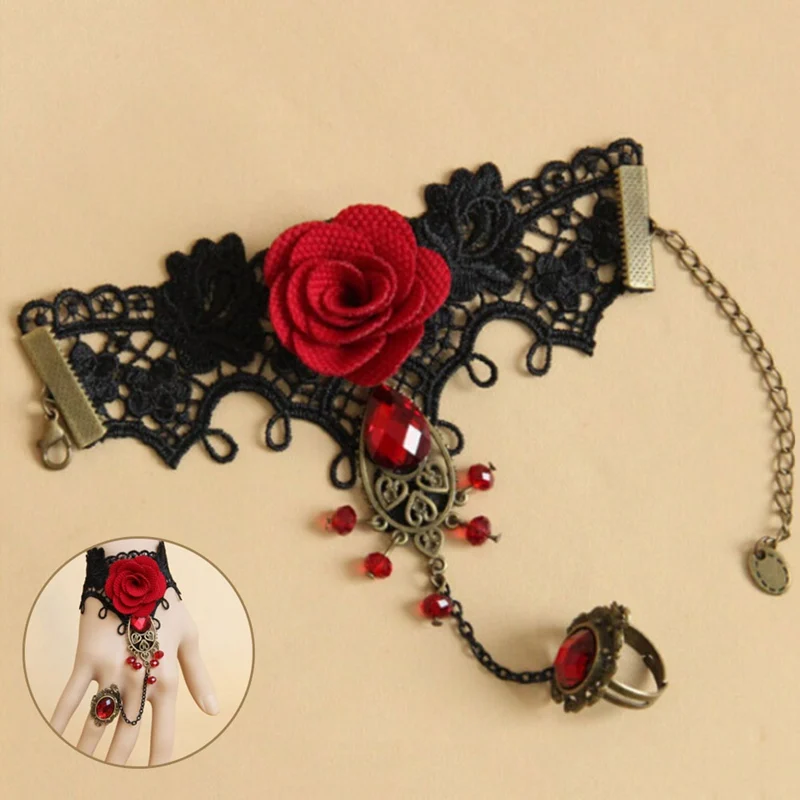 1 шт. Женский винтажный готический браслет с бабочками|beaded jewelry|rose braceletred rose bracelet |