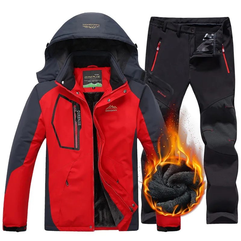 Мужские зимние водонепроницаемые куртки брюки для походов Походов Кемпинга лыж