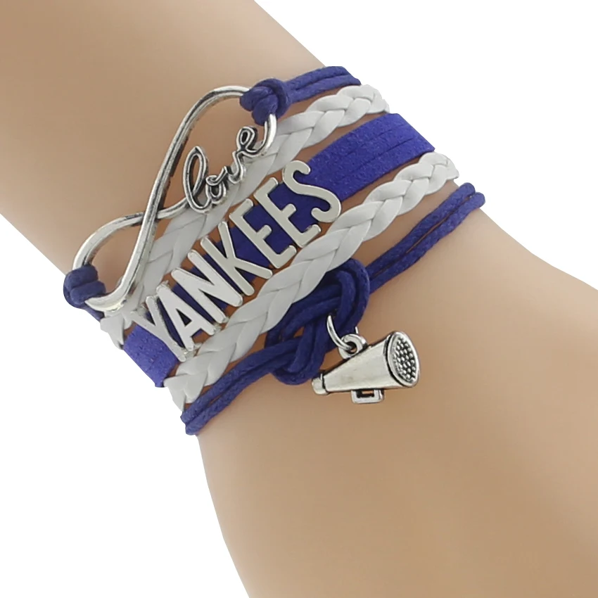 Бесконечность любовь янки бейсбольный браслет для спортивной команды синий
