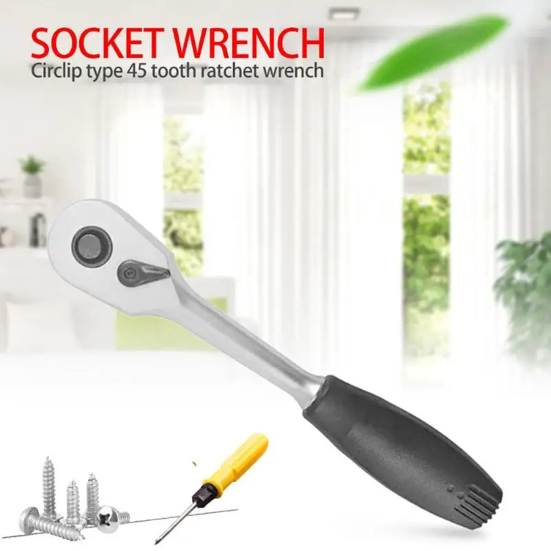45 Teeth Ratchet Spanner Steel Socket Wrench Quick Release Repair Hand Tool