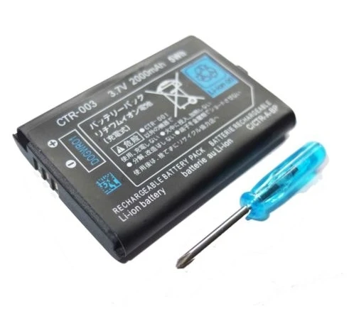 2000mAh 3.7V Replacement Rechargeable Battery Pack With Tool Screwdriver For Nintend0 3DS | Электроника