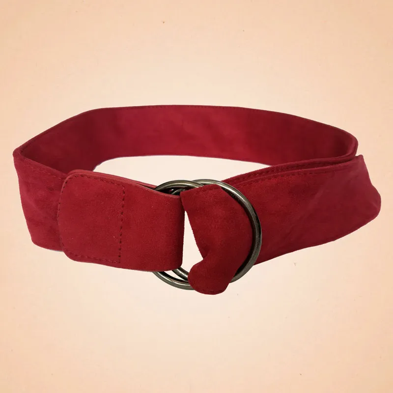Модный женский ремень высококачественный однотонный замшевый с пряжкой