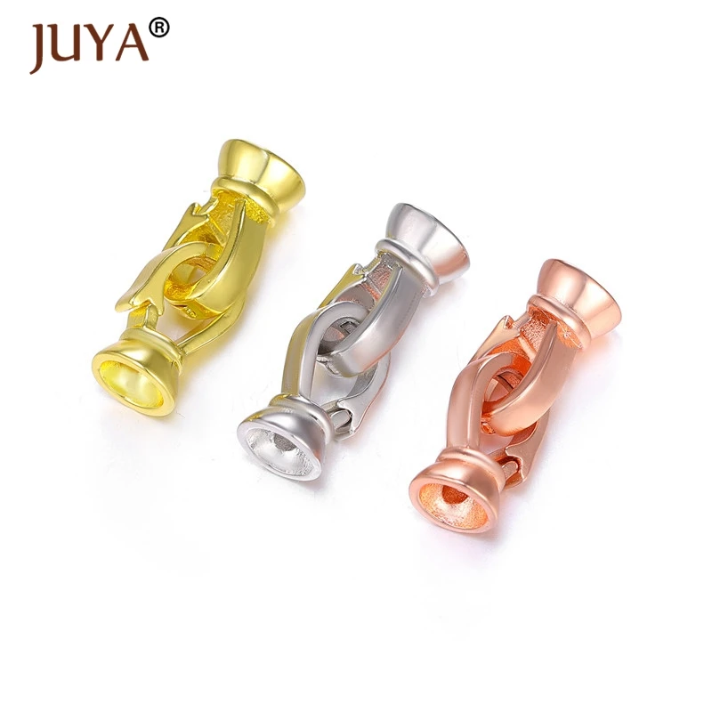 Соединители Juya из меди и металла с инкрустированными фианитами ААА для