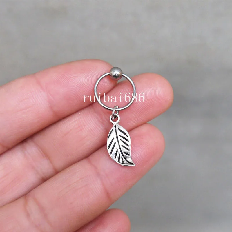 2 шт. сережки ручной работы в виде серебряного листа спиральный для хряща |