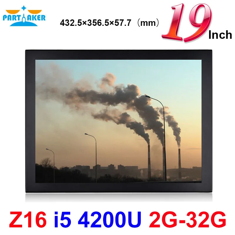 Partaker Elite Z16 Touch Panel PC 19 Inch LED Large Intel Core I5 4200U 2G RAM 32G SSD with 5 Wire Resistive Touch Screen