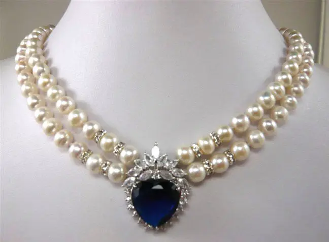 

Женское Ожерелье с белым жемчугом и сердцем, синее/фиолетовое/розовое циркониевое ожерелье с кулоном, хороший товар, быстрая доставка nice2 (A0502)