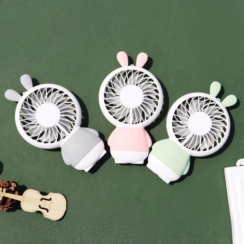 Мини вентилятор с мультяшным Кроликом работающий от аккумулятора usb зарядкой