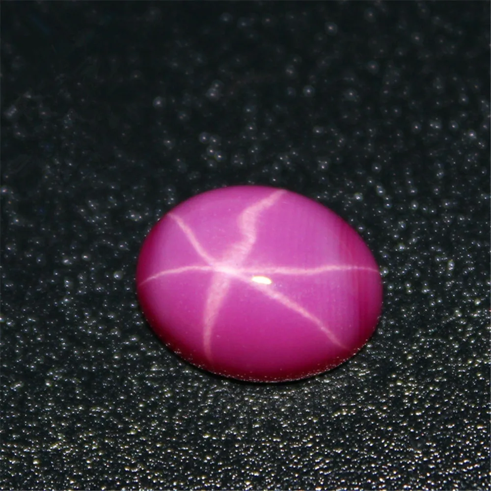 

Star Ruby Oval Cabochon Smooth Polished Surface Egg Shape Rose Red Star Ruby Cabochon Flat Back Multiple Sizes to Choose C02M