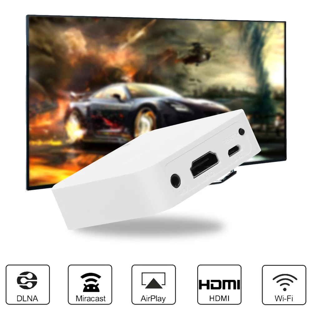 Автомобиль Беспроводной WI-FI Дисплей приемника Miracast Airplay DLNA ТВ Stick Зеркало Ссылка Box HDMI ключ iOS телефона Android Экран зеркалирование