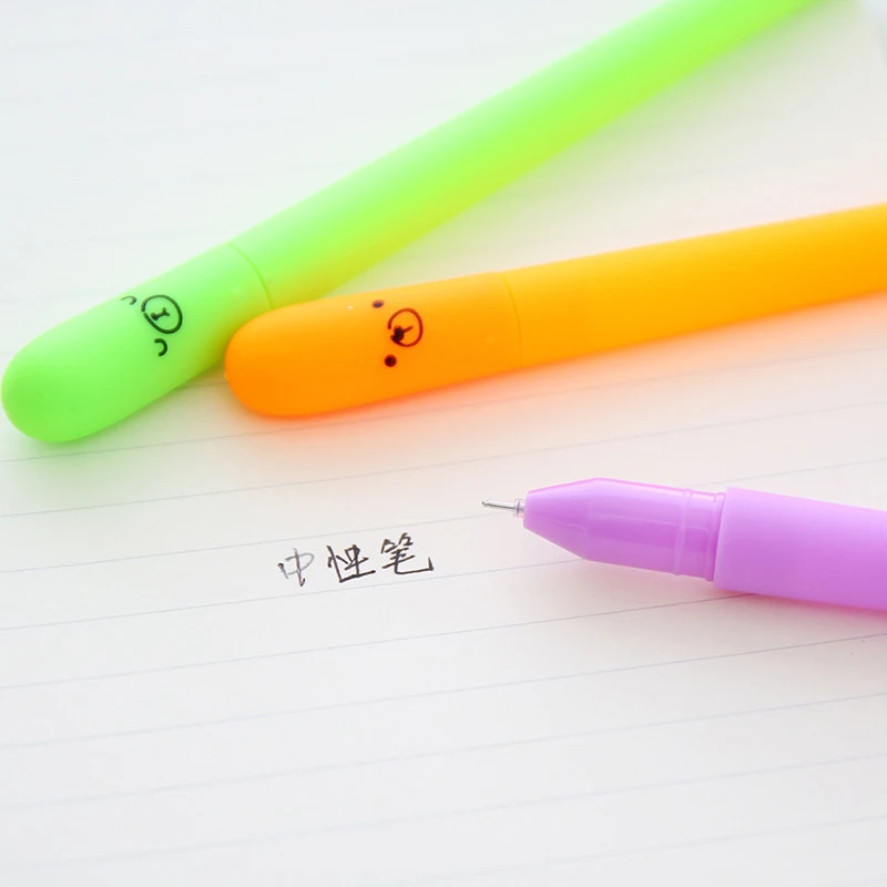 4 шт./компл. Милая гелевая ручка с баклажанами для письма подписи 0 38 мм черная