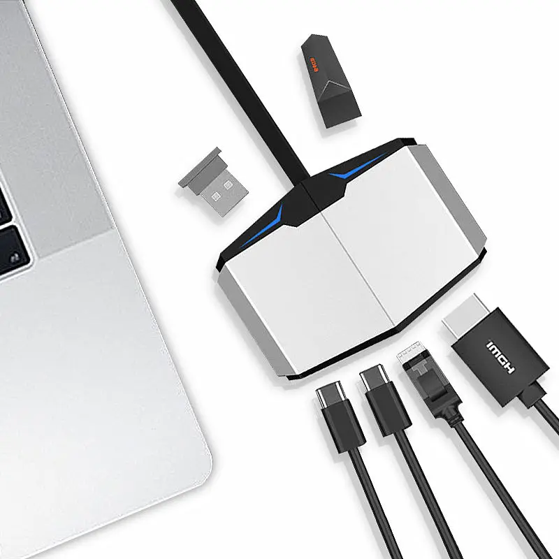 USB C к HDMI VGA конвертер концентратор Thunderbolt 3 RJ45 кард ридер PD 1 Для MacBook Pro 2016/2017