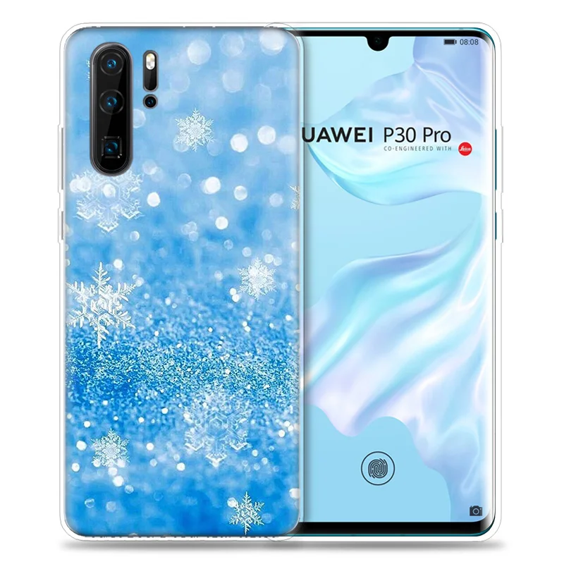 Рождественский чехол со снежинками для huawei P20 P30 P Smart Z Plus P10 P9 P8 mate 10 20 lite Pro Mini силиконовые чехлы для телефона