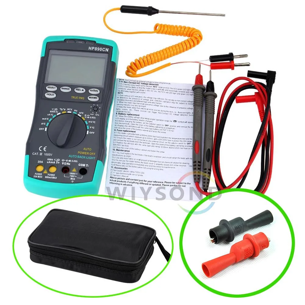 Цифровой мультиметр M086 HP890CN HP 890CN 6000 + зажим DMM NCV DC AC напряжение 600a измеритель тока