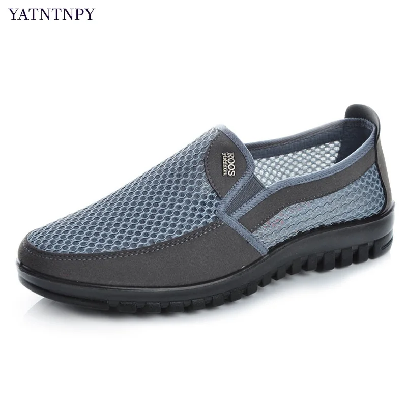YATNTNPY/Летняя обувь из сетчатого материала Мужская без шнуровки на плоской подошве