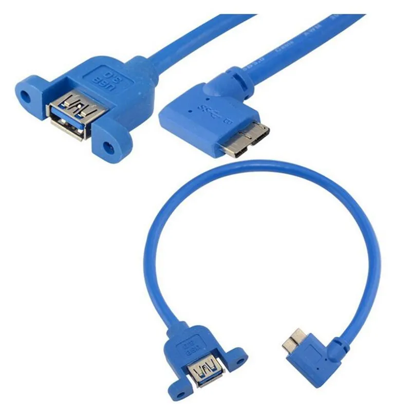 30 см Панель Крепление Женский USB 3 0 влево угловой микро B Мужской удлинитель |