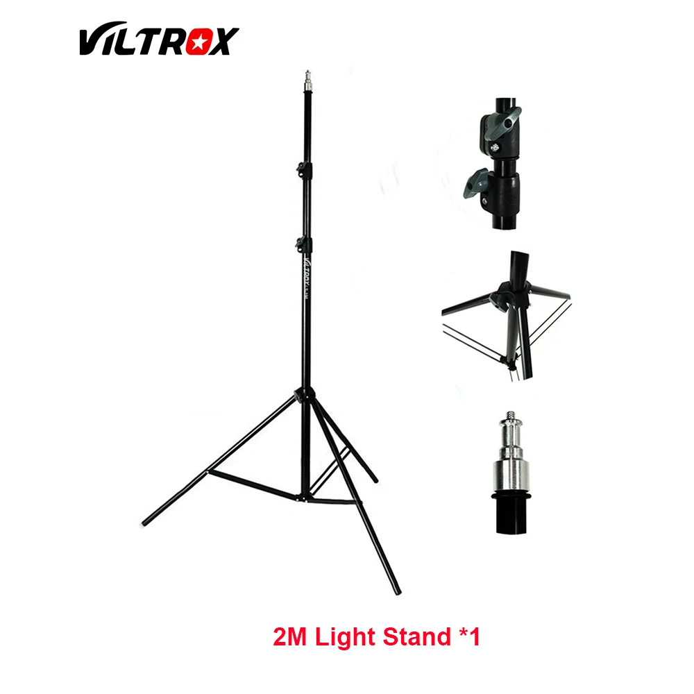 VILTROX фотостудия светильник ing Kit-2M светильник штатив+ металлический кронштейн для вспышки Держатель+ 3" белый/черный/серебристый отражающий зонтик - Цвет: combination 5