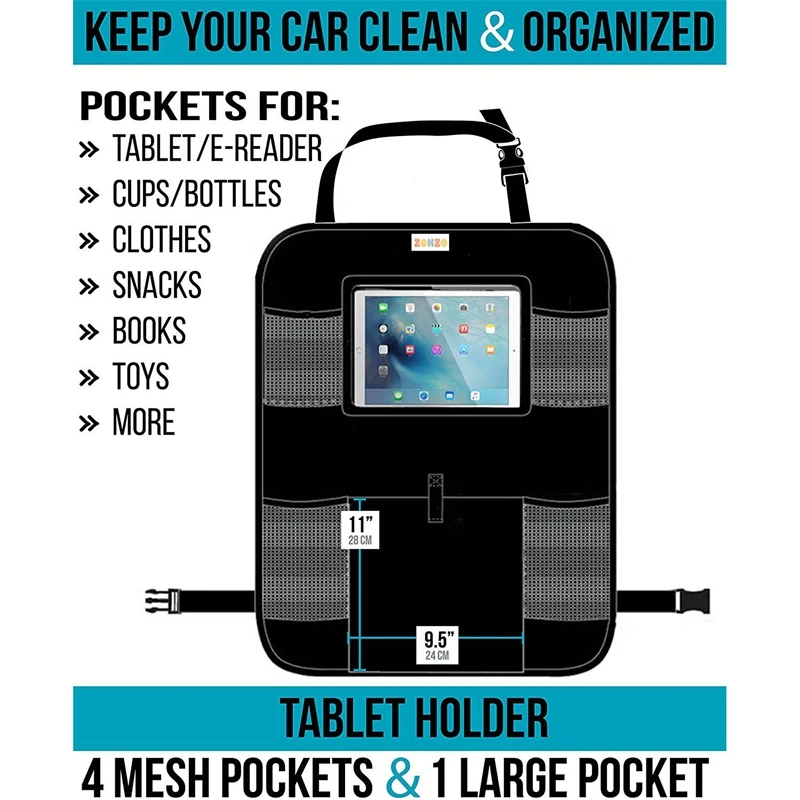 Car Back Seat Organizer With Tablet Holder - Press Screen Pocket For Android & Ios Tablets Up To 10.5 inch Multipurpose Use | Автомобили