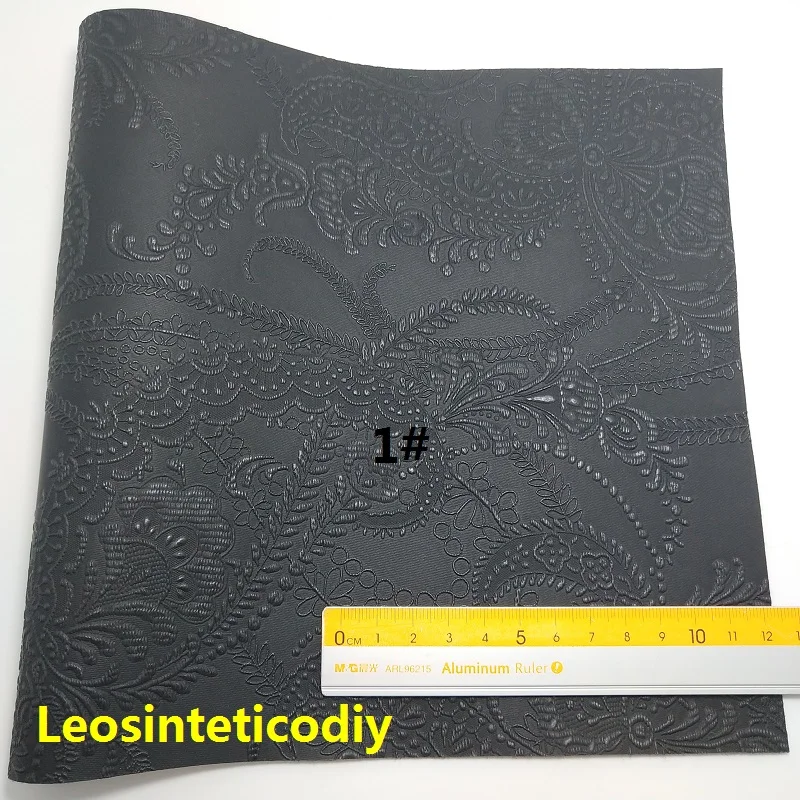 1 шт. 21X29 см синтетический Letaher, тисненые цветы из искусственной кожи для изготовления бантов и других аксессуаров S140D - Цвет: 1