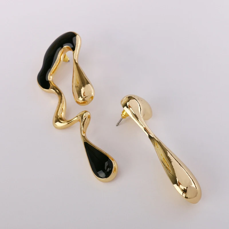 Ассиметричные металлические эмалевые серьги SRCOI в стиле Хэллоуин женские