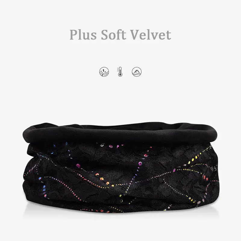 Black Plus Velvet Wuaumx новые кружевные вязаные шапочки шапки для женщин с блестками полый тюрбан шапки головной убор Хип-хоп хеджирующая шапка тонкая и толстая Slouch cap s - Цвет: Black Plus Velvet