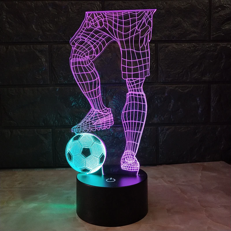 3D иллюзия Led футбольный стол лампы футбол настольная лампа 7 цветов USB Chrage ночник для стола украшения спальни