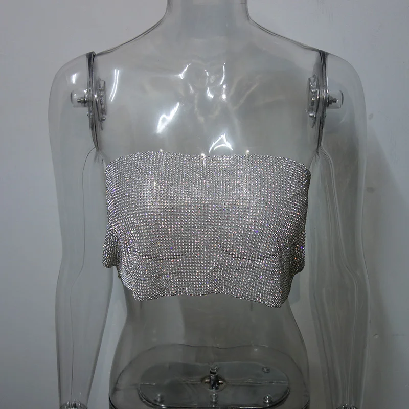 Женский укороченный топ с кристаллами GACVGA клубный Бюстье для вечеринок 2020 |
