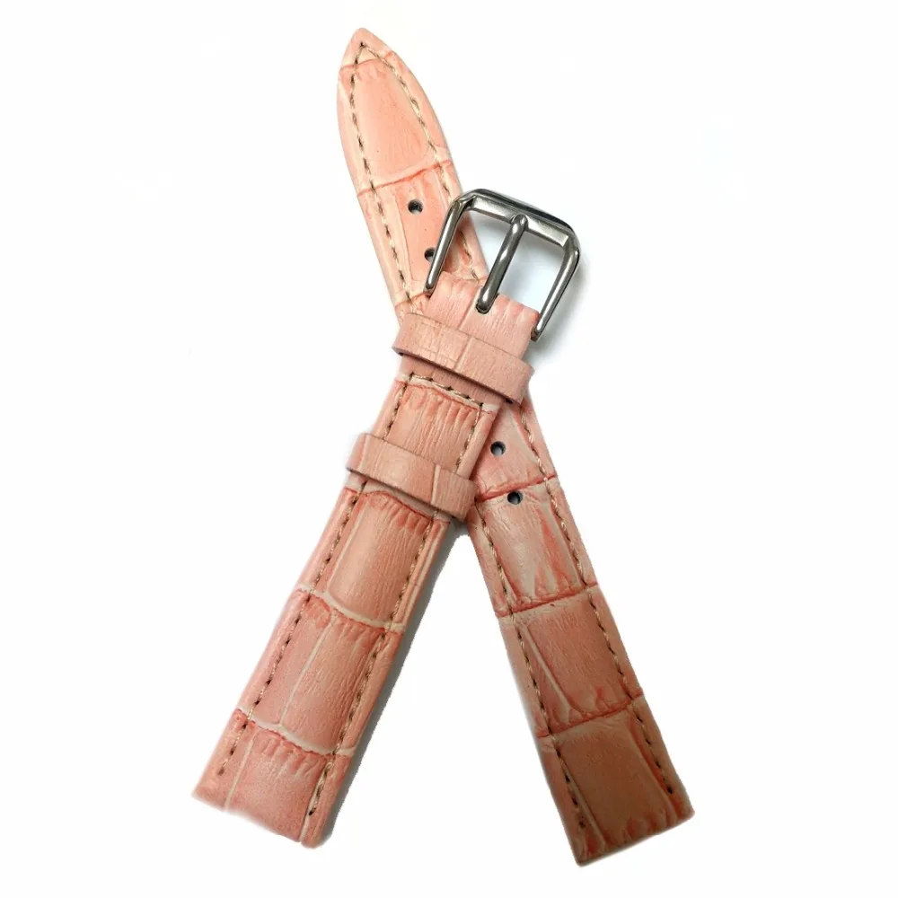 

14mm Pink Genuine Leather Ladies Watch Band Straps WB1026A14GB