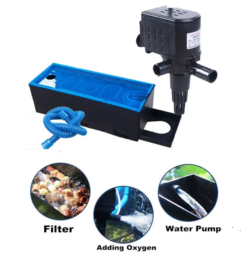 

Hot Sale Multifunction Internal Aquarium Filter Fish Tank Top Filter Water Pump Air Circulation With Aqatic Filter Box